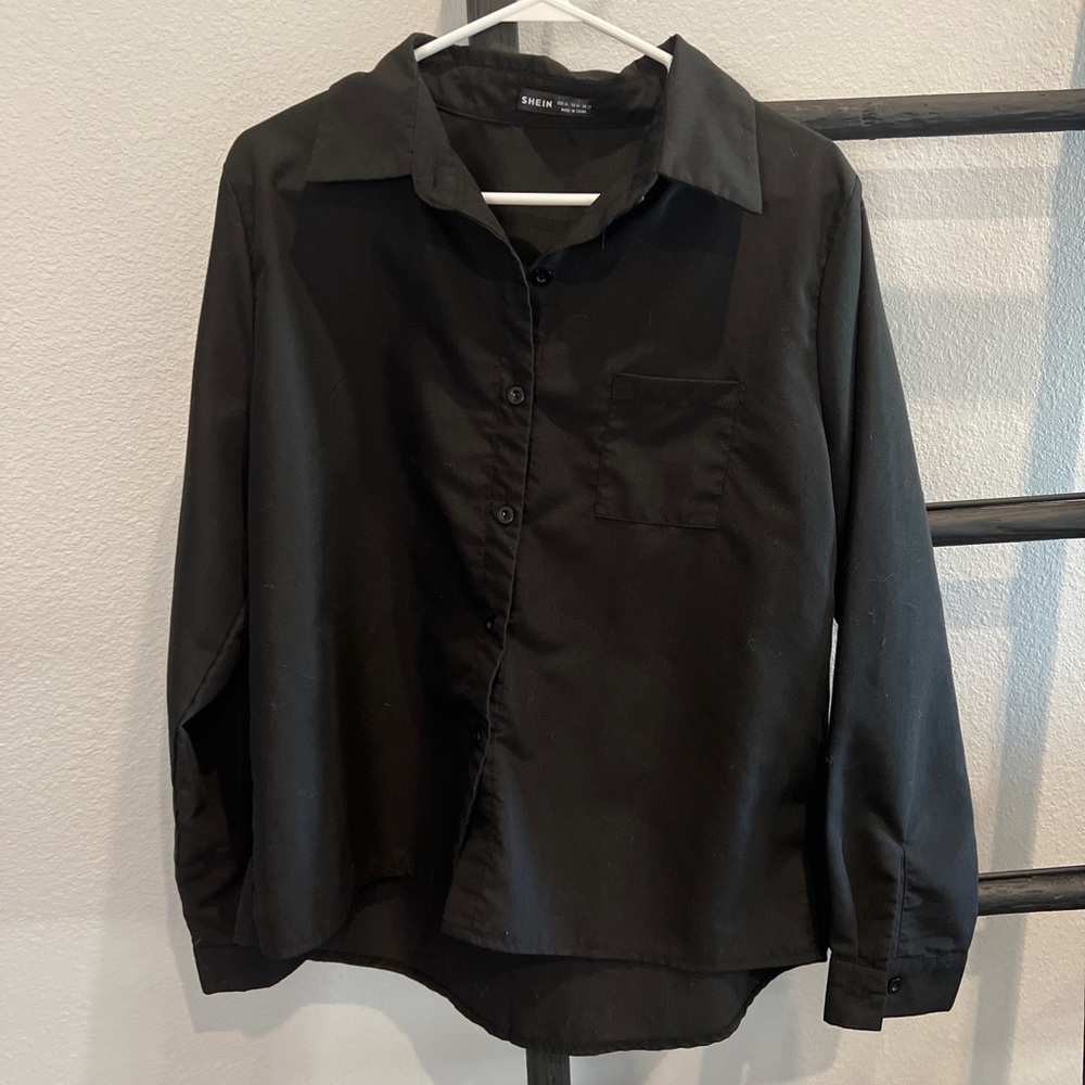 Black button up blouse